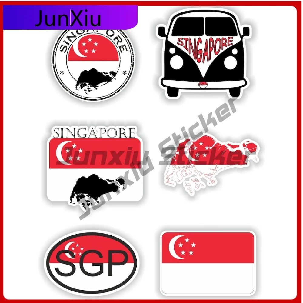

Singapore Set Trendy Laptop Weatherproof Sticker Decoration Vinyl Window Wall Truck Sticker Scratch Custom Graphic Trendy