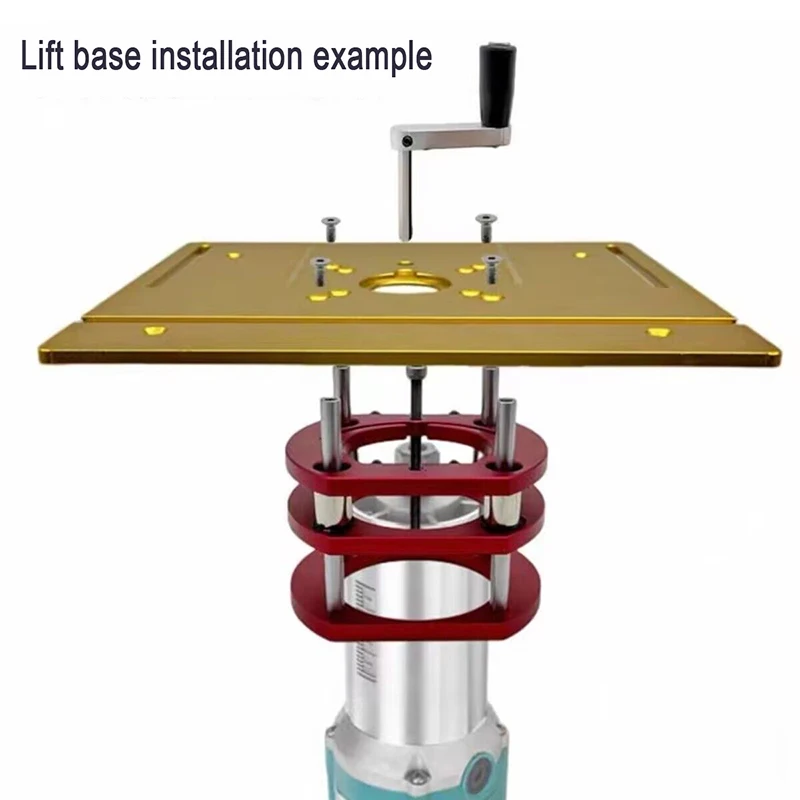 

Trimmer Engraving Machine Aluminum Router Table Insert Plate With Lift Base For Woodworking Benches Table Saw Multifunctional