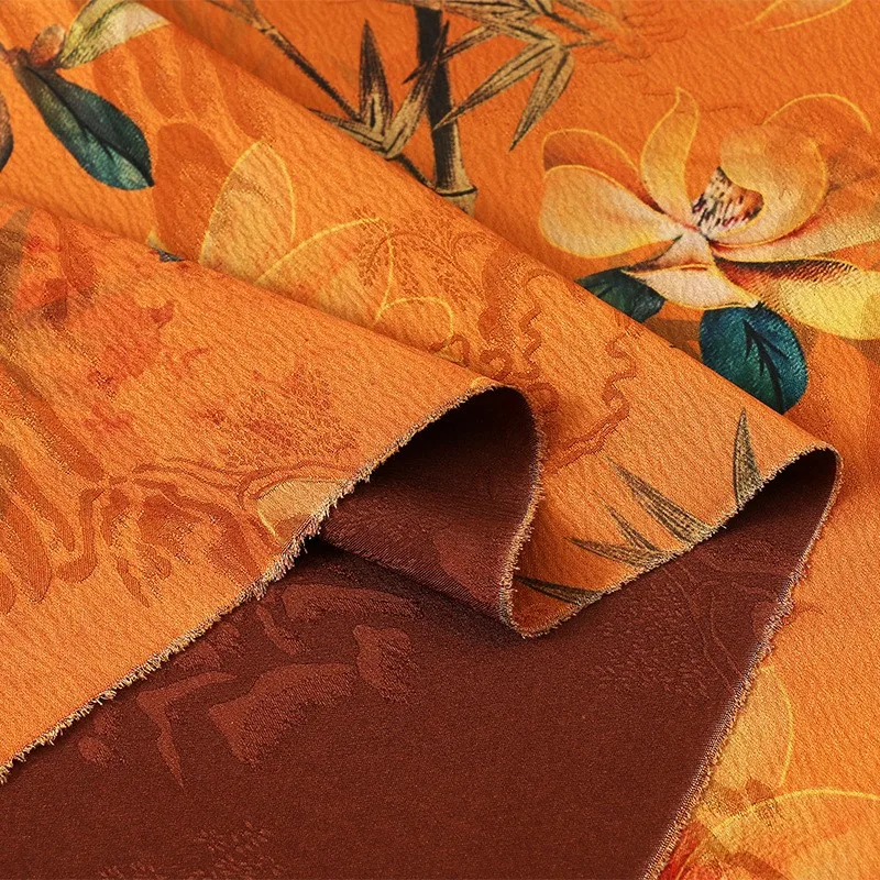 Tela jacquard de montaña pesada, abrigo de vestir de otoño e invierno, acolchado de algodón, estilo antiguo, geométrico grueso