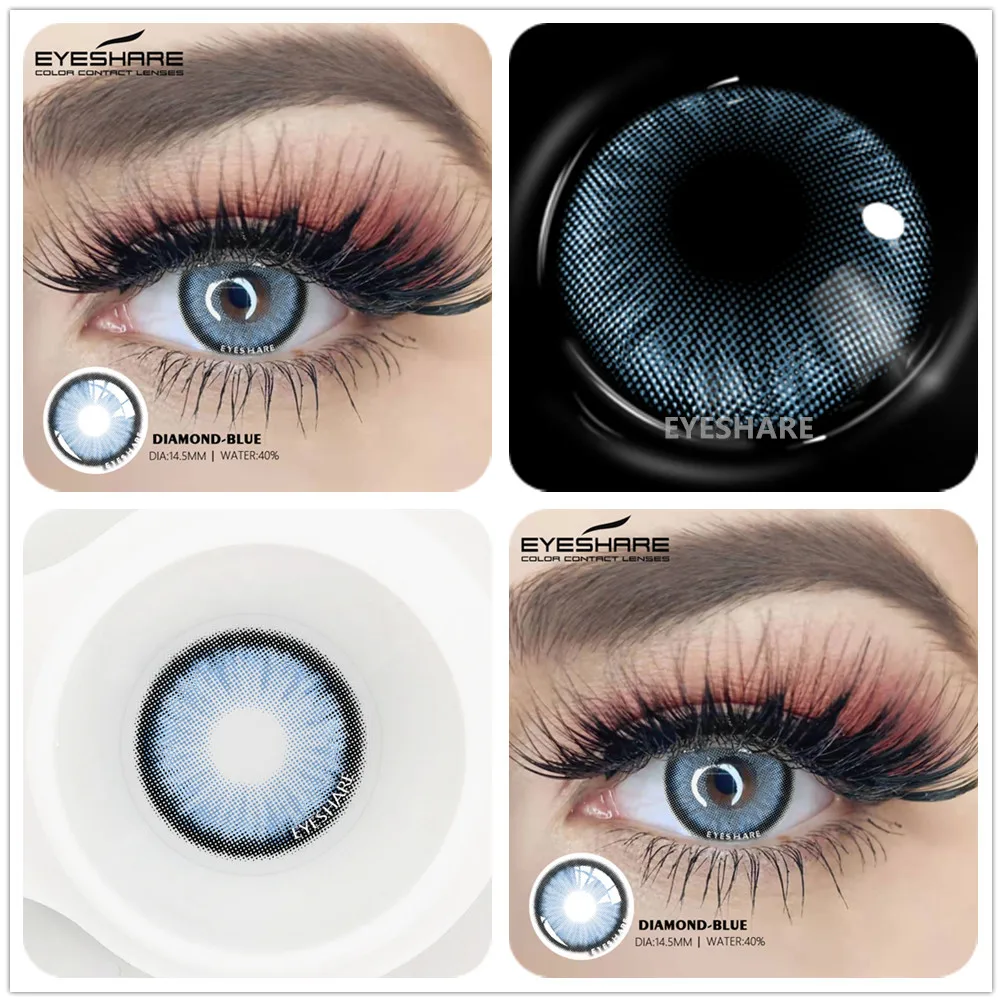 EYESHARE Contact Lenses DIAMOND Series Color Contact Lenses Pupils Beauty Makeup Blue Contacted Lens Cosmetic for Eyes