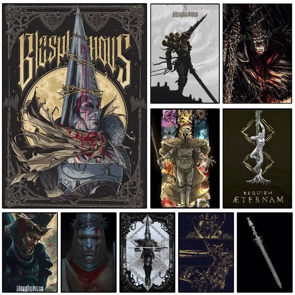 Blasphemous-Póster de juego artístico con impresiones, decoración para el hogar, dormitorio, sala de estar, regalo