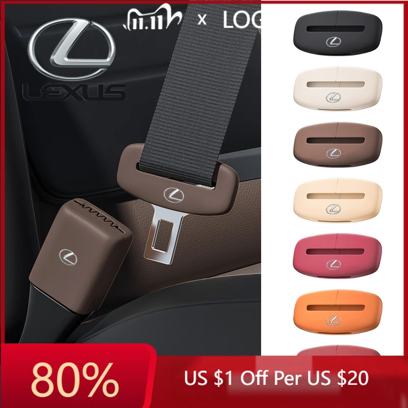 2026 Hot Interior Stickers Universal Silicone Car Seat Belt Buckle Clip Cover Seatbelt Protector For Lexus CT ES GS NX IS250 CT2