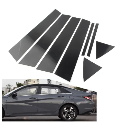 For Hyundai Elantra 2017/18 2012-2016 modify window trim strip PC Mirror surface center pillar sticker