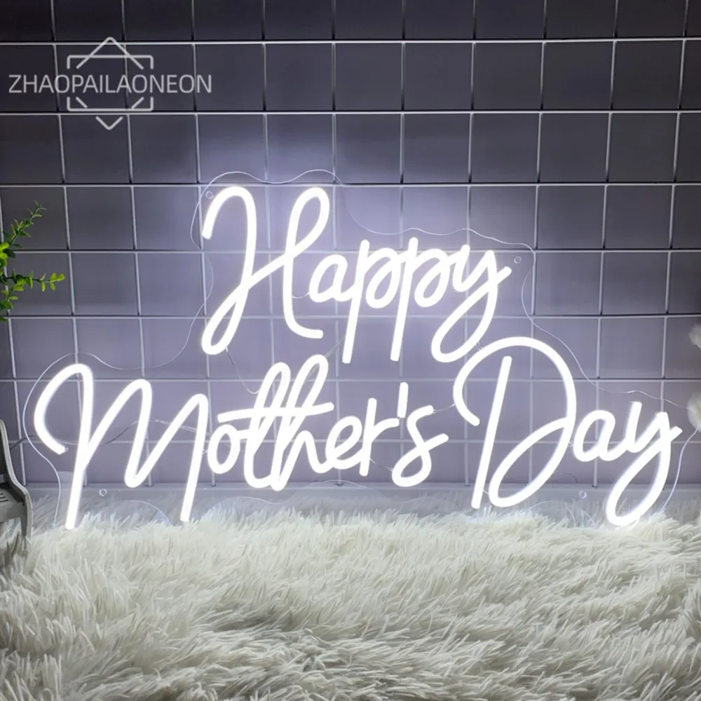 

Happy Mother's Day Custom Neon Sign Mothers Day Decor Led Neon Party Decoration Neon Lights Wall Hanging Sign Personalized Gifts