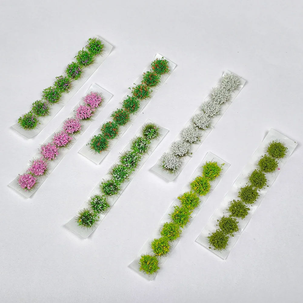 

Model Colorful Flower Cluster DIY Grass Tufts Realistic Vegetation Groups For Train Landscape/Model Base/Military Dioramas 49pcs