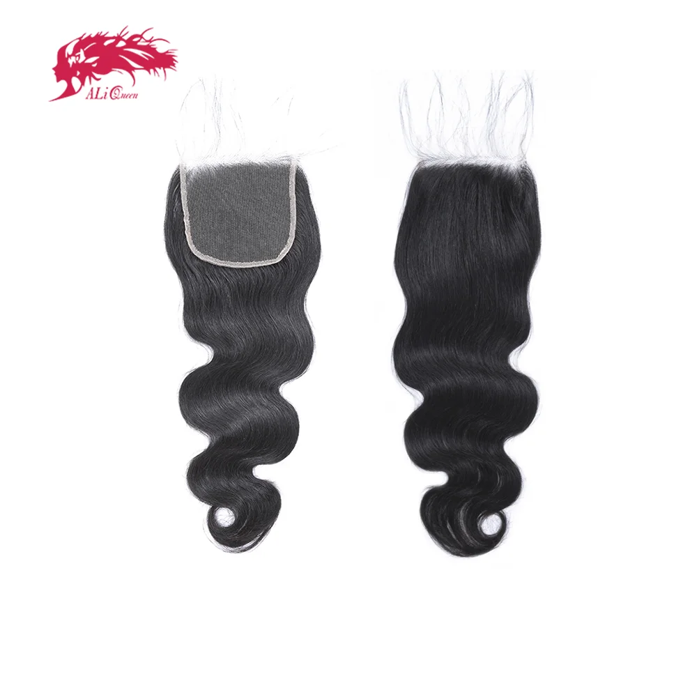 

Ali Queen Hair Body Wave 4x4 5x5 Lace Closure Human Hair HD Lace Frontal Original Raw Hair Natural Color Free Part Pre plucked