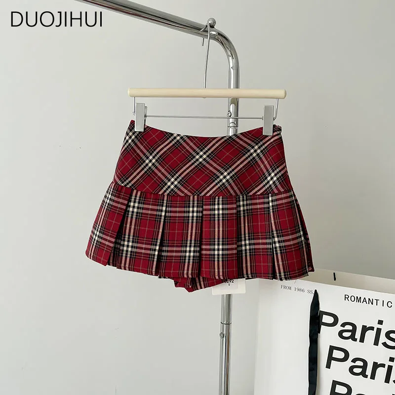 DUOJIHUI Summer Sweet Chicly High Waist Slim Female Skirts Classic Striped Fashion Contrast Color Simple Zipper Women Mini Skirt