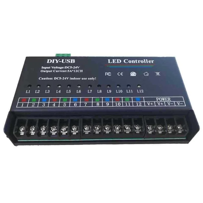 Controller di programmazione a 12 canali rgb/controller di programmazione barra luminosa generale monocromatico 60A, controller di programmazione barra luminosa