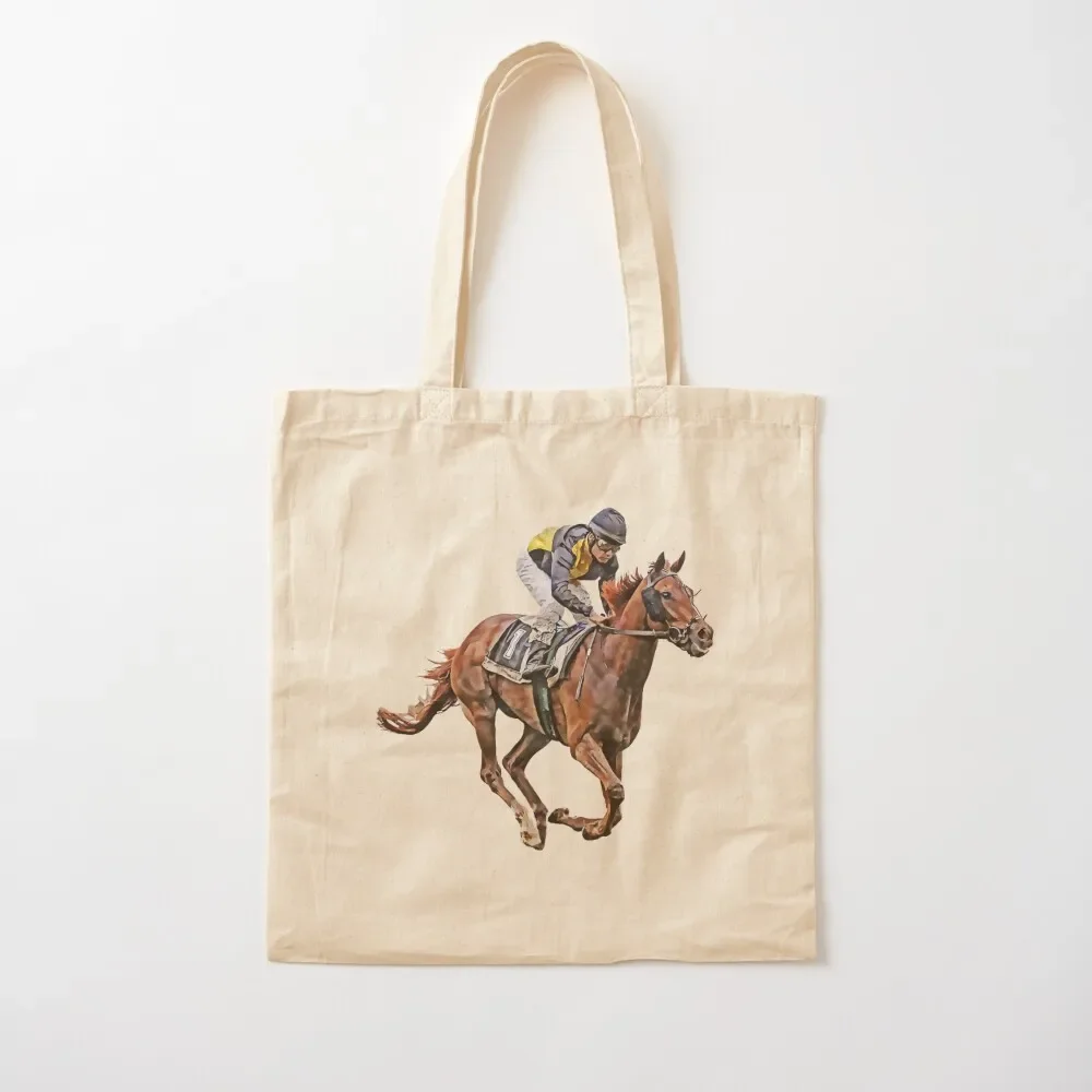 

Horse Racing Tote Bag custom fabric bag Woman shopper bag reusable grocery bags