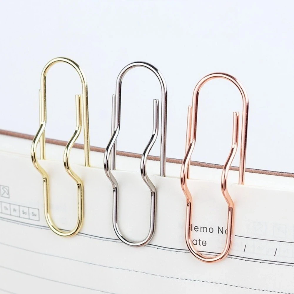 10pcs New Metal Pen Fix Clips Ticket Clip Book Cover Stationery Clips Multi-functional Gold Silver Rose Bookmarks Study Use