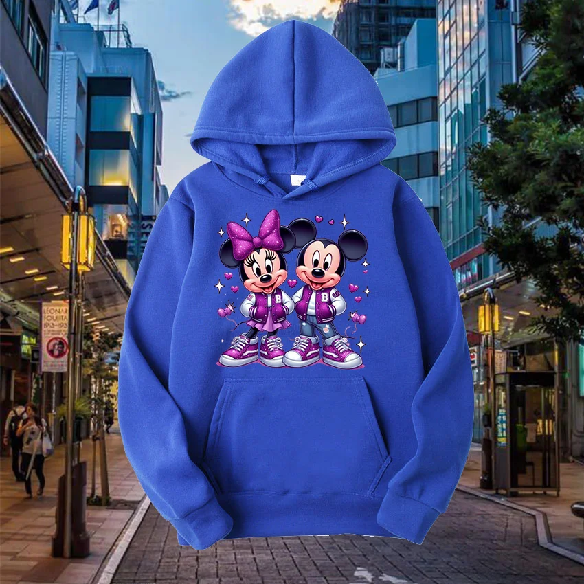 Popular Disney character Mickey Mouse print hooded men\'s and women\'s hoodies couple casual sports street hoodies