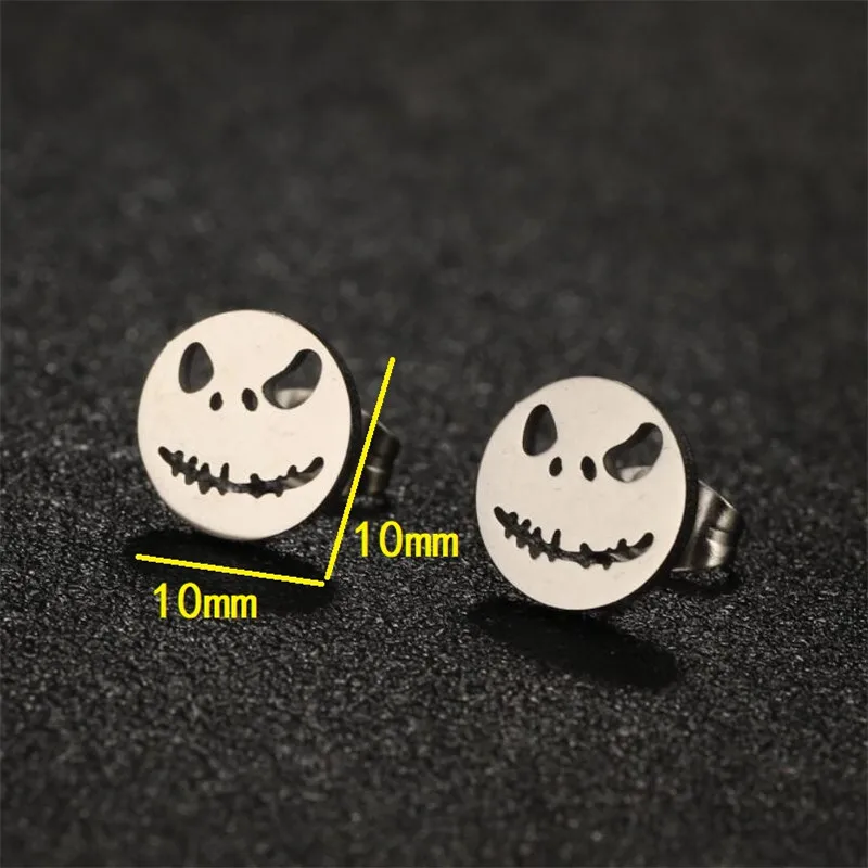 Golden Stainless Steel Mini Stud Earrings for Women Fashion Leaf Skull Neuron Lotus Earings Trendy Jewelry Animal Korean Gift