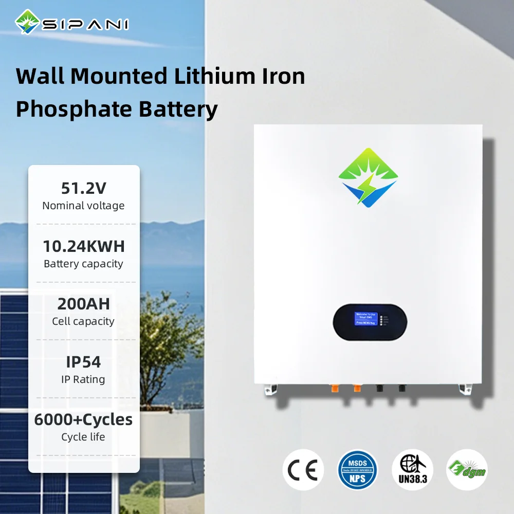 New Arrival Wall Mounted RS485 CAN Solar Lifepo4 Battery Storage System For Off-Grid Power Systems