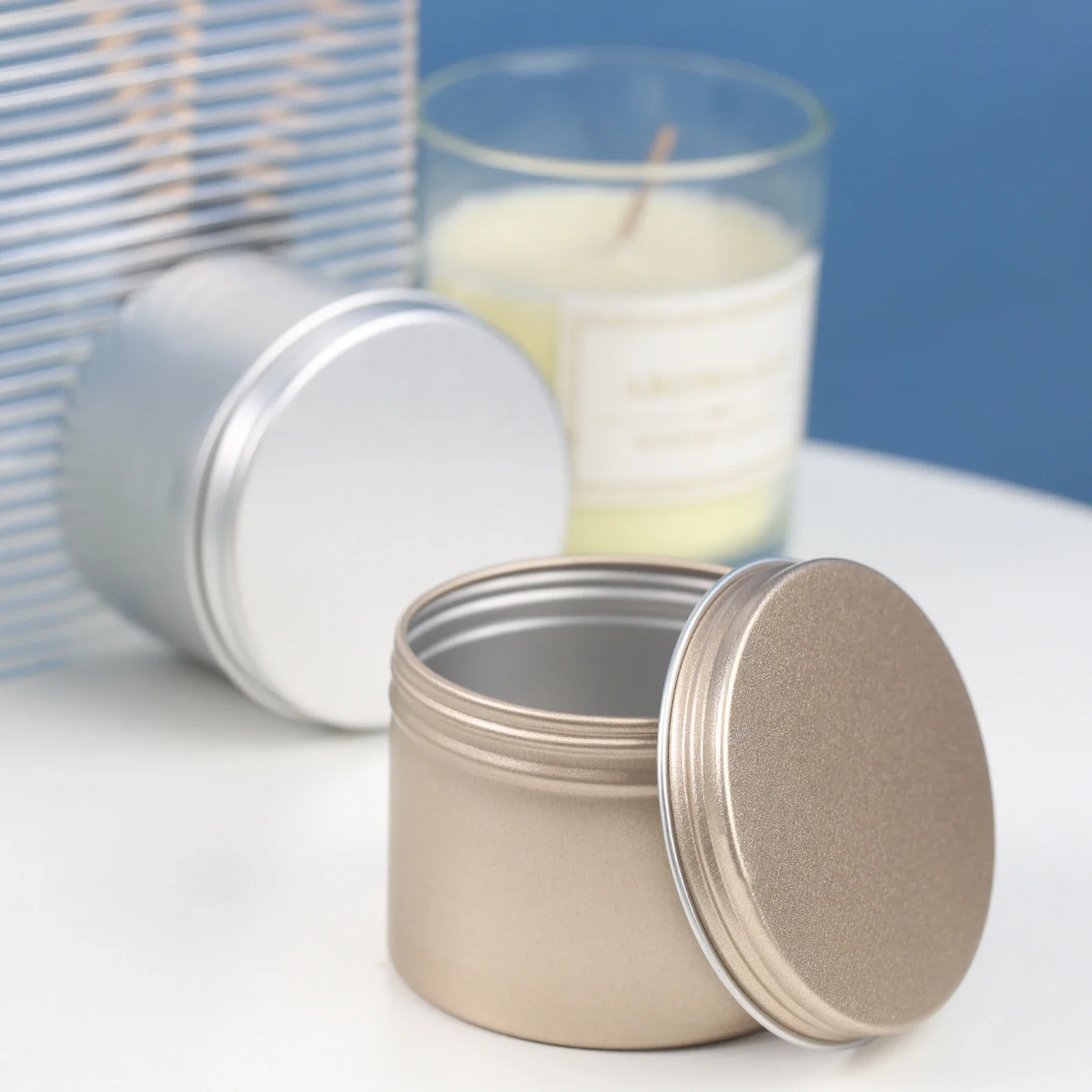 1pc Luxury Portable Jar 100ml 65*50mm Sealed Lip Aluminum Box Round Container Tins Empty Cosmetic Cream DIY Salves Beauty Tool