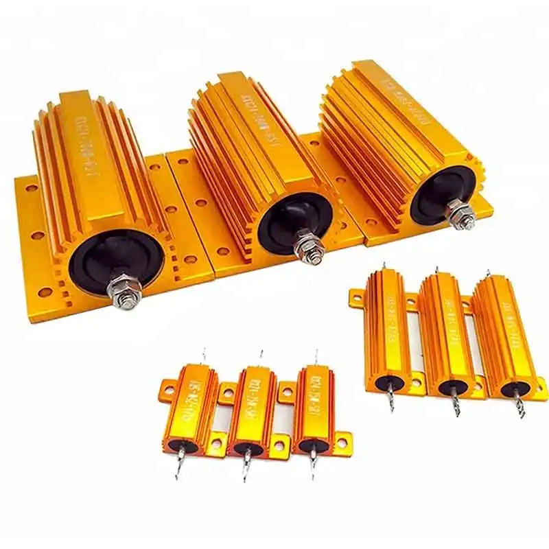 5 Pieces Gold Aluminum Shell RXG24 Resistor 200W 68 Ohm Chassis Mount Resistor 1% Accuracy with CE and For UL Certifications