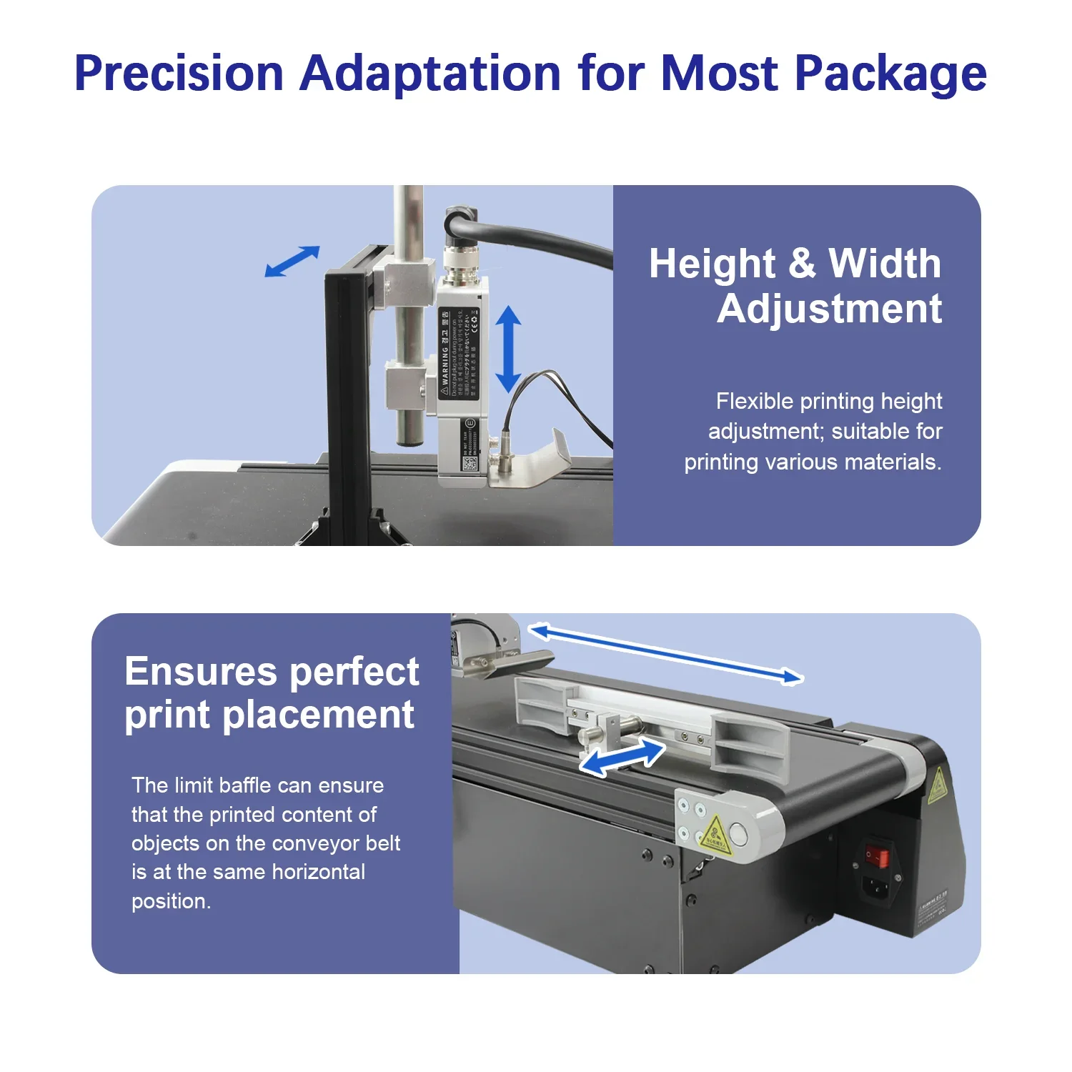 EURANNIT 12.7mm / 25.4mm Integrated Inkjet Printer with Conveyor Belt QR Code Barcode Expiry Date Text Logo Coding Machine