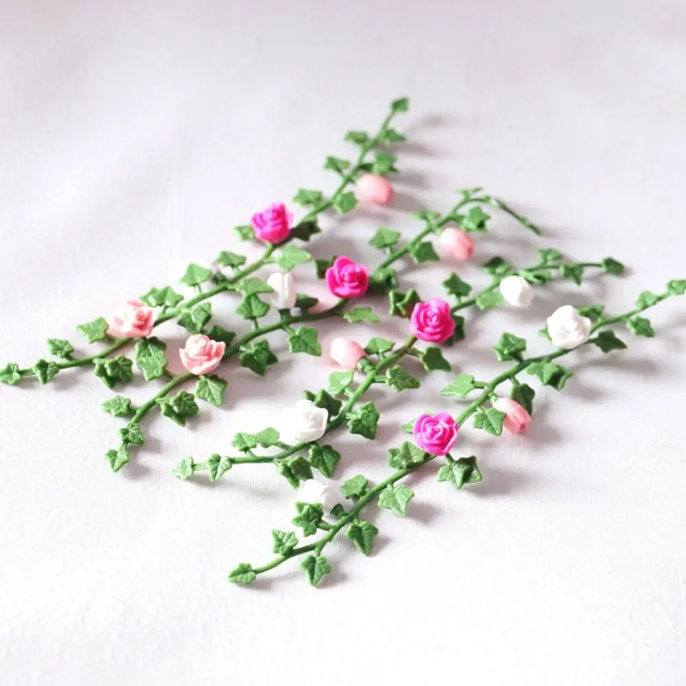 Miniature Pretend Play Simulation Flower Nursery Flower Bed DIY Dollhouse Mini Shrubs Garden Lawn Flower Vine Model Outdoor