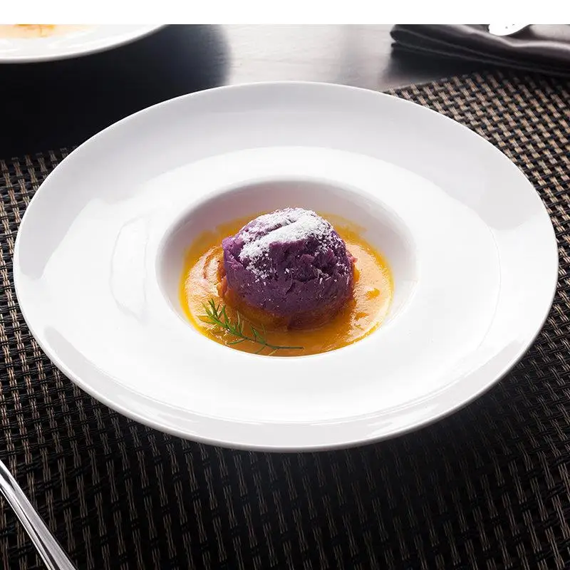 Ceramic Dinner Plate Restaurant Thick Soup Salad Dessert Dish Snack Plates Spaghetti Home Tableware