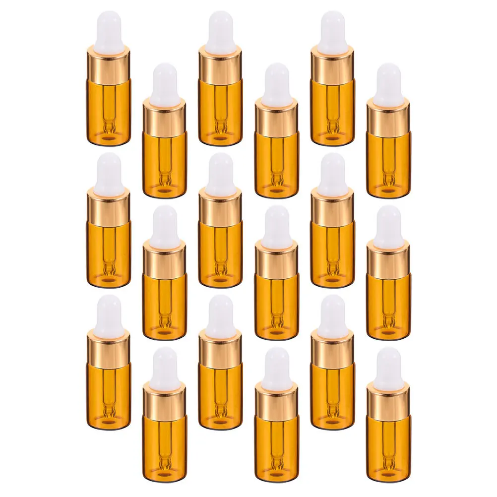 

25Pcs 3ml Glass Dropper Bottle Mini Essential Oil Holder Translucent View Subpackaging Essential Oil Bottle Travel Vial