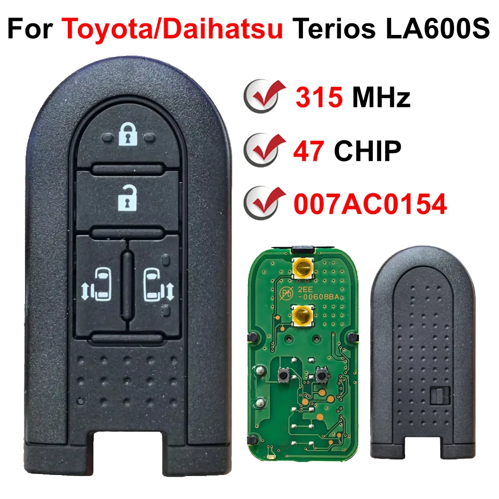 315 mhz 47 chip 703g30 007ac0154 oem chave de proximidade remota inteligente para toyota daihatsu terios la600s passo tanto personalizado espaçoso