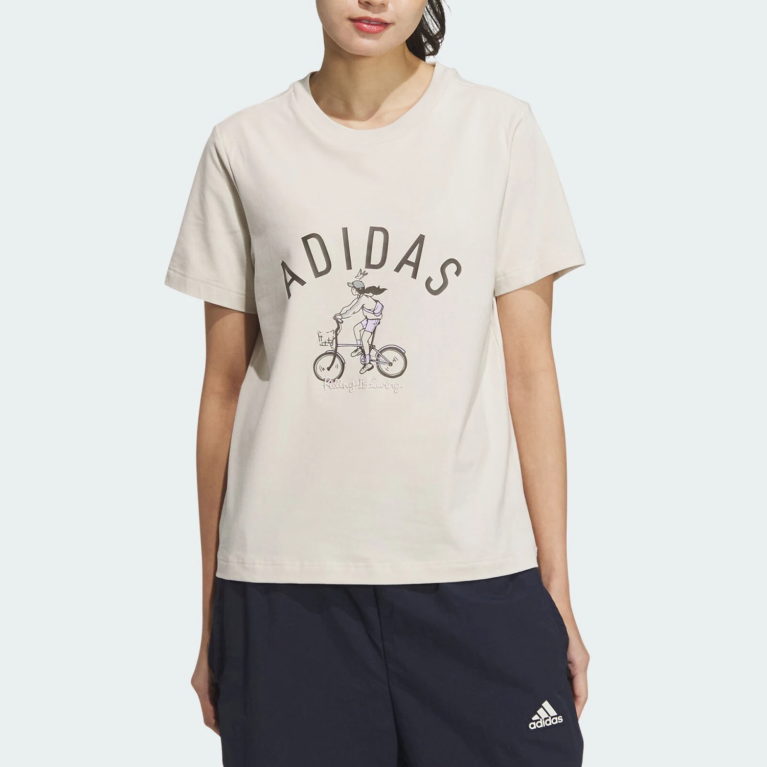 

Adidas Authentic Current Season New Women's Breathable Running Training Short Sleeve T-Shirt JN7772