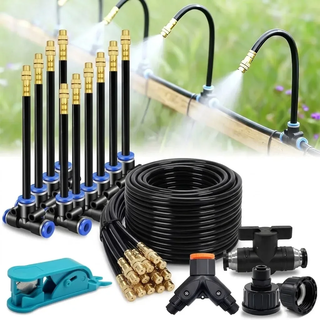 Outdoor Garden Irrigation Watering 360 Degree Free bend Adjustable Nozzle Misting Cooling System 1 4 Inch 4 6mm Atomizer Sprayer