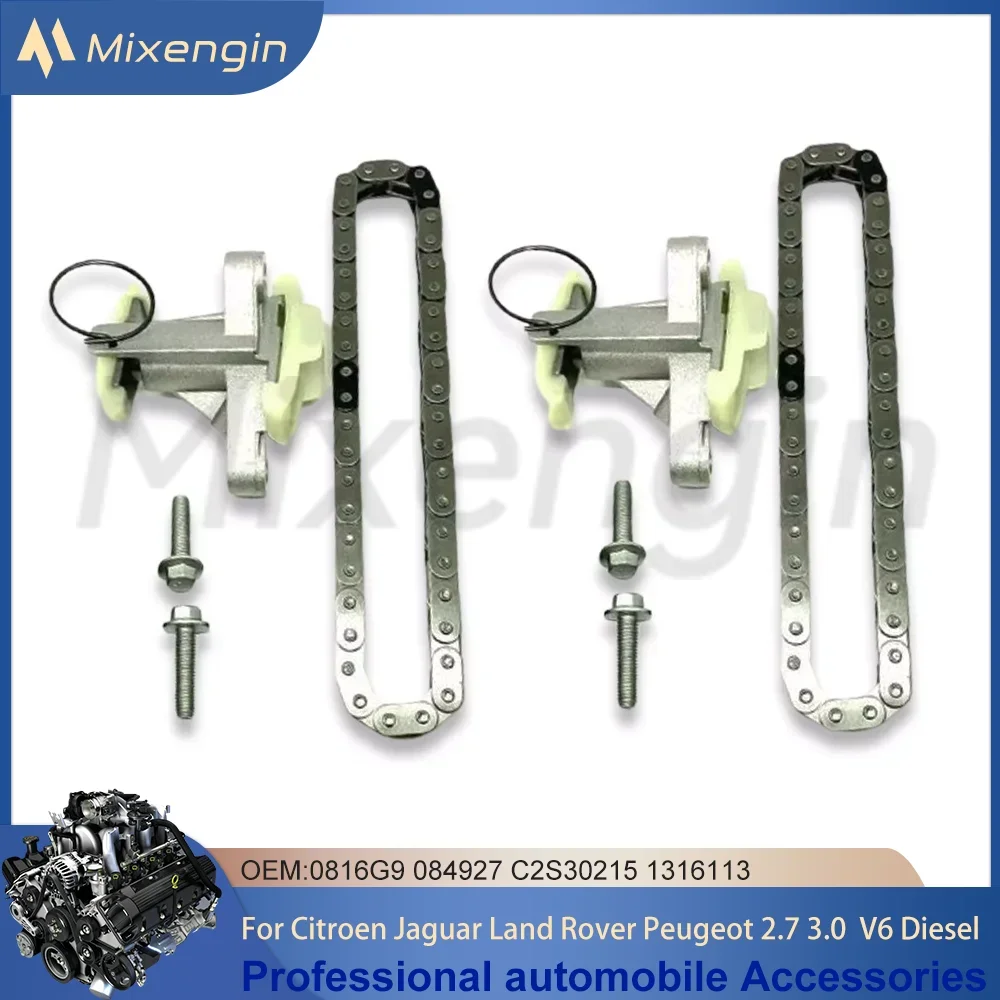 Cadena de distribución para motor, tensor y perno para Citroen, Jaguar, Land Rover, Peugeot 2,7, 3,0, L T, V6, Diesel 13161132, 2005-2018