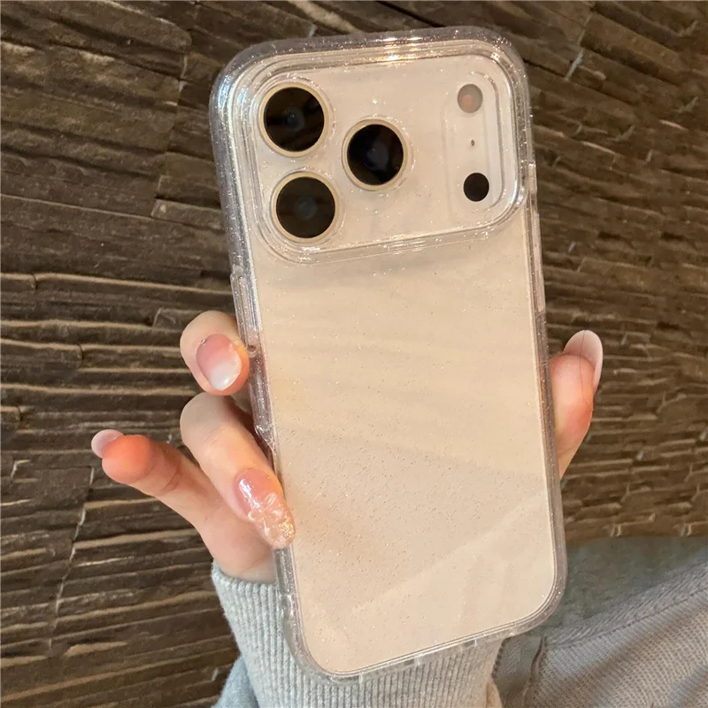Luxuriöse, glitzernde, transparente und stoßfeste Schutzhülle für iPhone 18Pro, 17, 17Air, 17Pro Max mit transparentem Linsenschutz und harter Rückseite – Detail 2