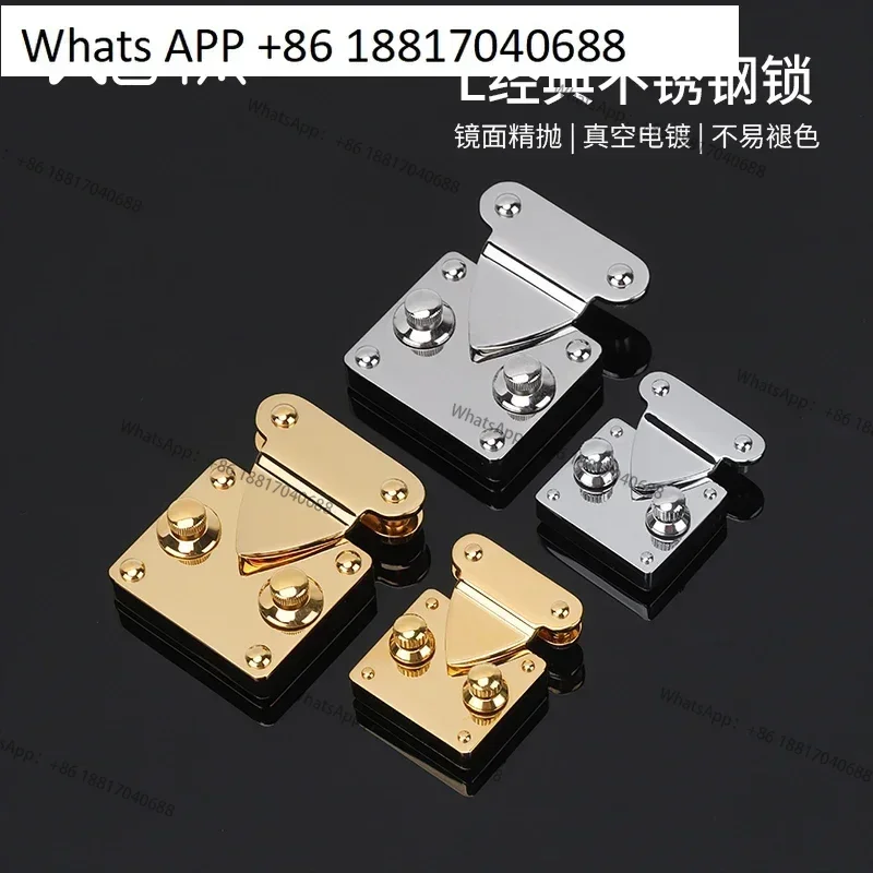 Stainless steel luggage lock DIY handmade leather goods luggage hardware bag lock, mirror fine polishing