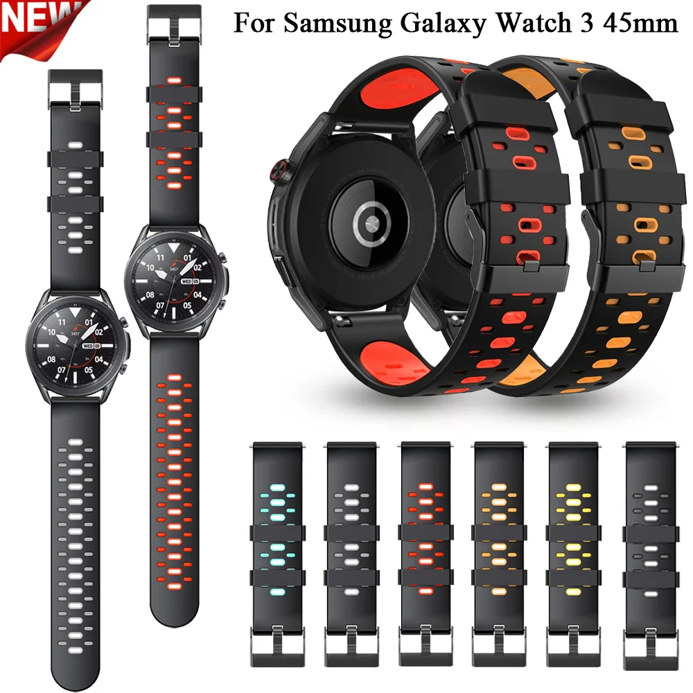 22mm Silicone Strap For Samsung Galaxy Watch 3 45mm 46mm Gear S3 Frontier Soft Strap Smartwatch Wrist Watchband Replacement Belt