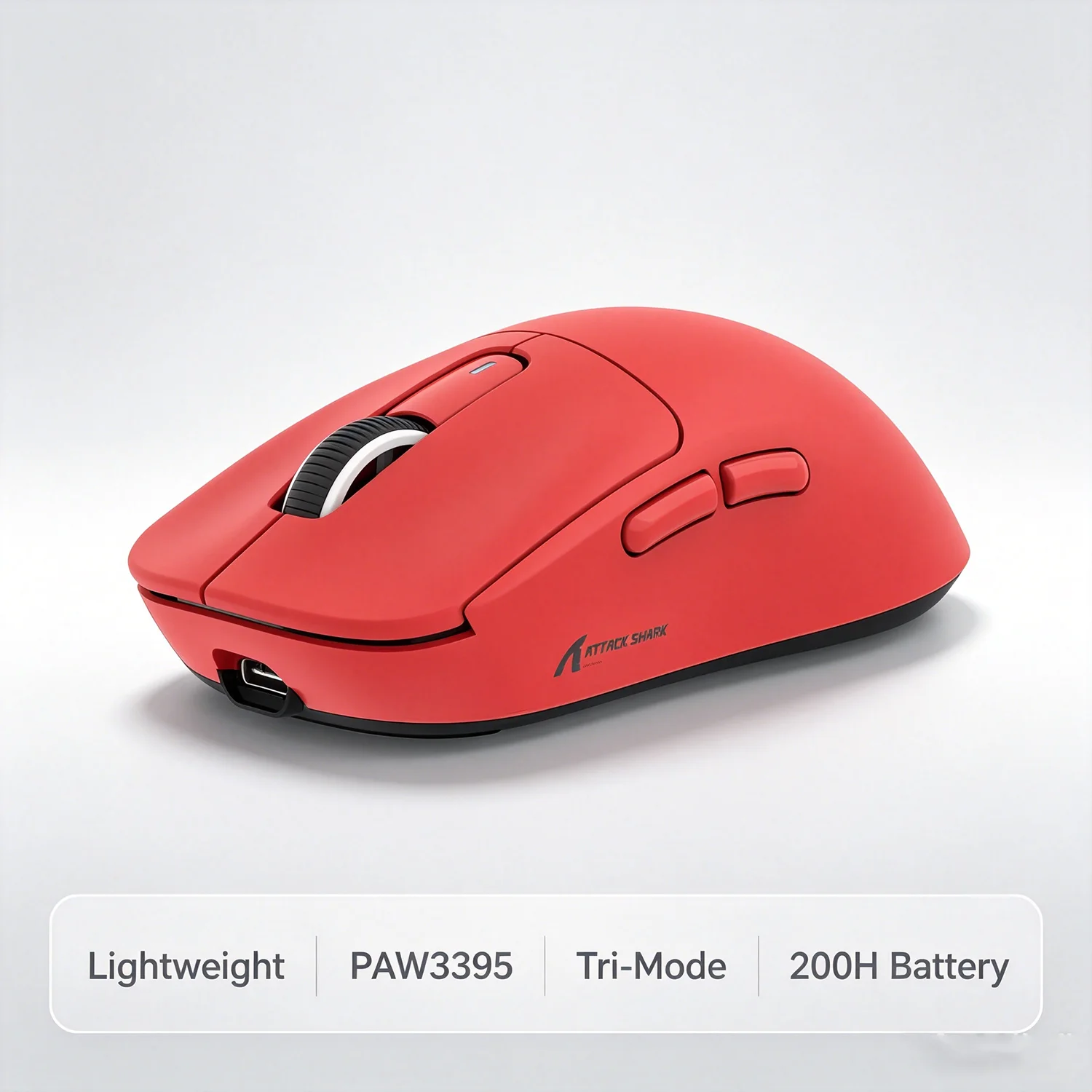 ATTACK SHARK X3 Wireless Gaming Mouse 49g PAW3395 26000 DPI Tri-Mode Bluetooth 200H Battery Programmable