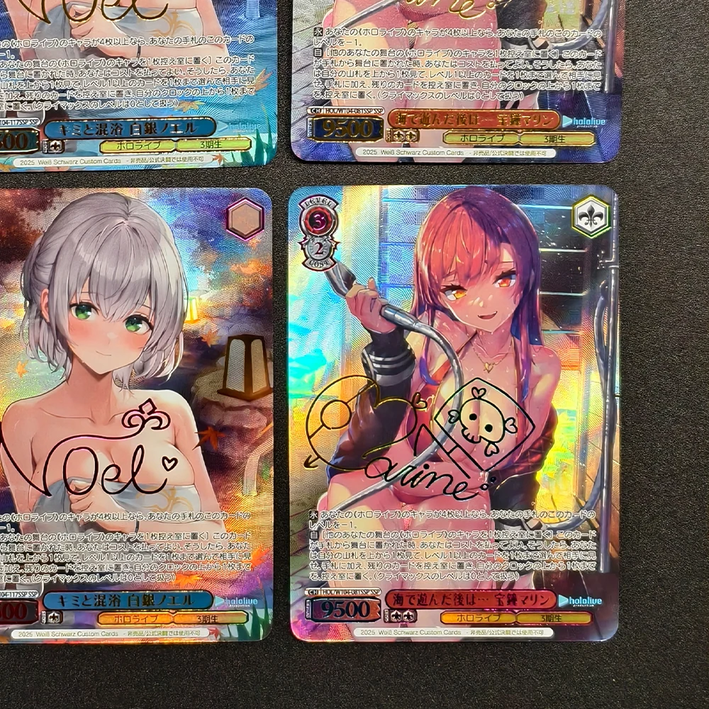 بطاقة مجموعة Hololive Weiss Schwarz Anim Waifu من Houshou Marine Nakiri Ayame Shirogane Noel بطاقة توقيع فلاش محكم هدية