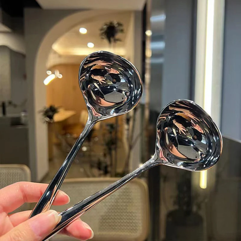 5.7*20.5cm Stainless Steel Spoon Thicken Long Handle Soup Spoons For Hot Pot Scoops Home Kitchen Tableware Cooking Utensils