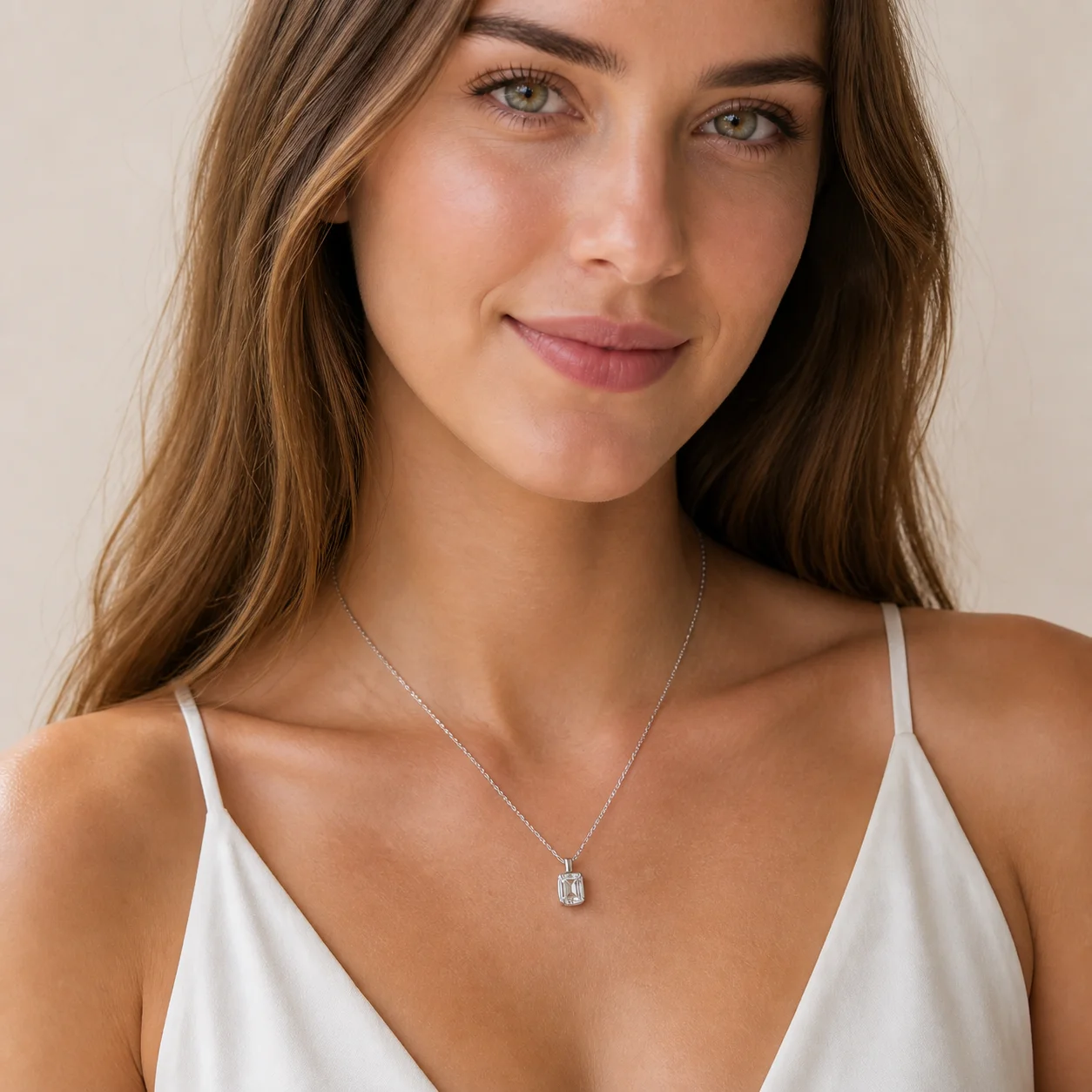 D Color Emerald Cut Moissanite Pendant Necklace 925 Sterling Silver Rectangle Solitaire Clavicle Chain for Women Men Jewelry Gif