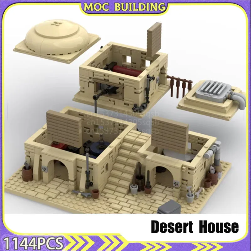 Desert City MOC Building Blocks with Interior Desert House Bricks Set Toys Display Diorama