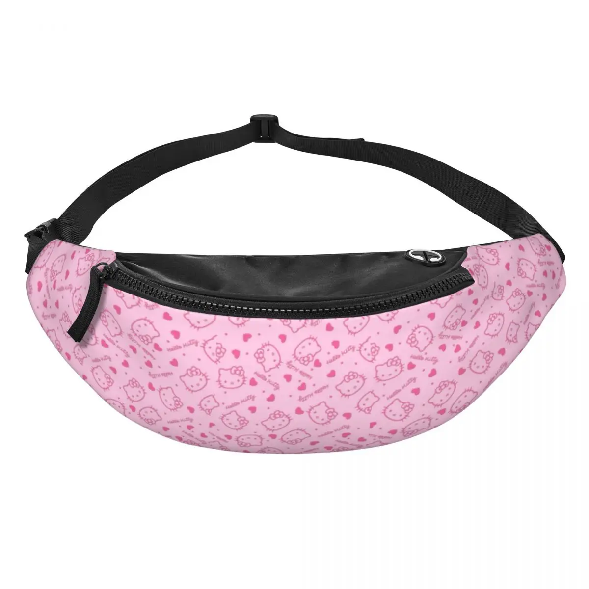 Custom Hello Kitty Cartoon Fanny Pack for Men Women Cool Sanrio Crossbody Waist Bag Travel Hiking Phone Money Pouch