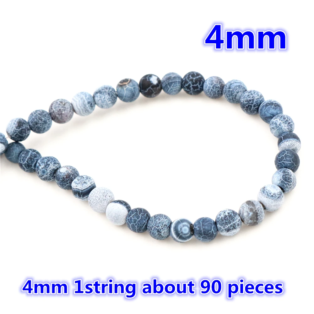 4mm 6mm 8mm 10mm Natural Volcanic Stone Navy white Stone Round beads For jewelry making Wholesale and Retail