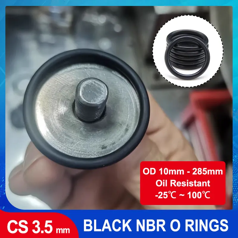 10/50Pcs NBR O Ring CS 3.5mm OD 10~285mm Car Air Condition Faucet Pressure Plumbing Repair Rubber Sealing Gasket Ring Washer