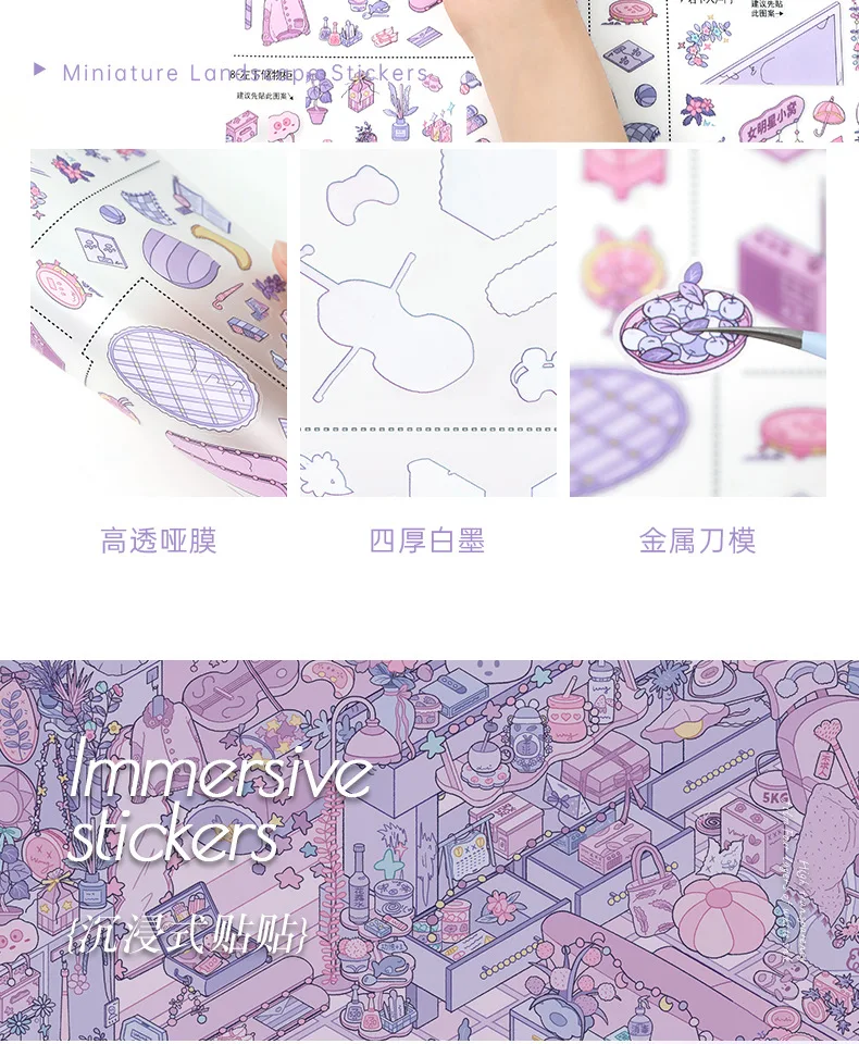 Kawaii Mein Zimmer 3D Meine Küche Landschafts-Aufkleber DIY Taschenhütten-Szene Festivalgeschenk – Detail 9