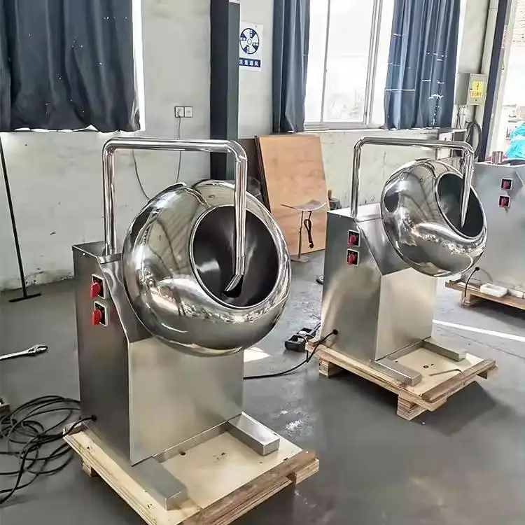 Automatic Small Peanut Sugar Coating Machine Chocolate Flour Food and Peanut Coating Machines with Blower