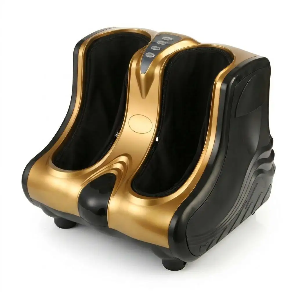 Shiatsu Foot Calf Massager, Heat Deep Kneading Rolling Air Compression, Leg Massage for Blood Circulation