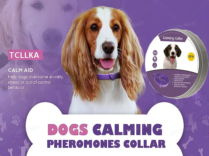 New Release Dog Calming Pheromone Collar Cat Relieve Anxiety Adjustable Comfortable Collar For Puppy Kitten Large Dog Accessorie