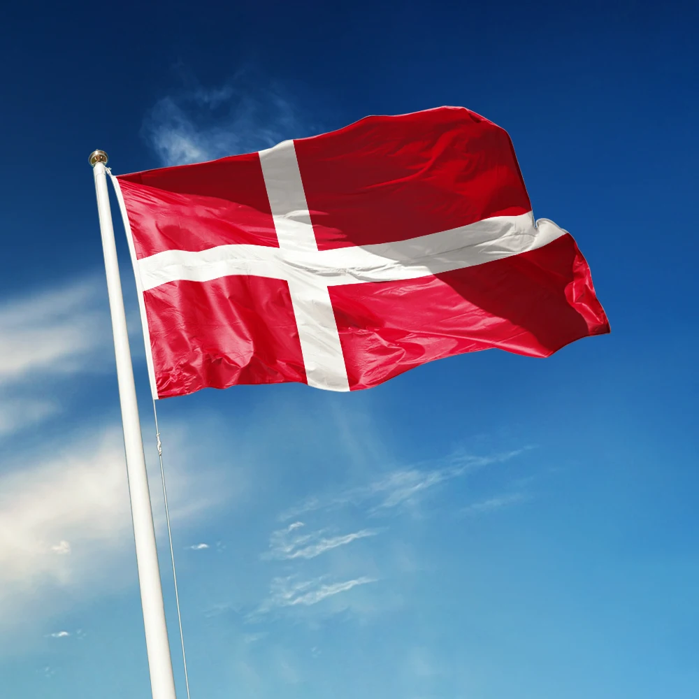 3x5 Ft Denmark Flag Vivid Color and Fade proof Canvas Danmark Flags Polyester with Brass Grommets 3 X 5 Ft