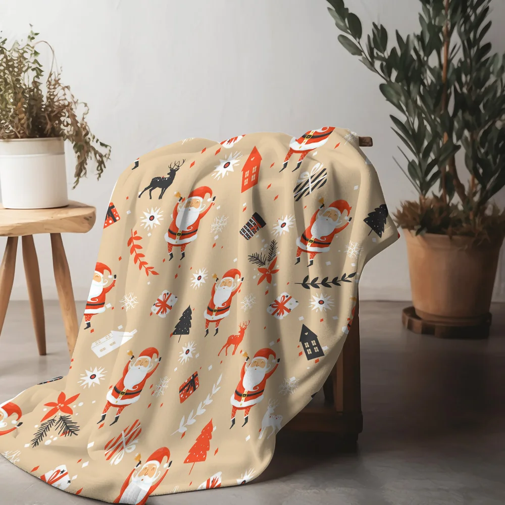 

TU Cozy Christmas Throw Blanket Soft Reversible Holiday Flannel Blanket Festive Home Decor Gift Idea Farmhouse Style Throw