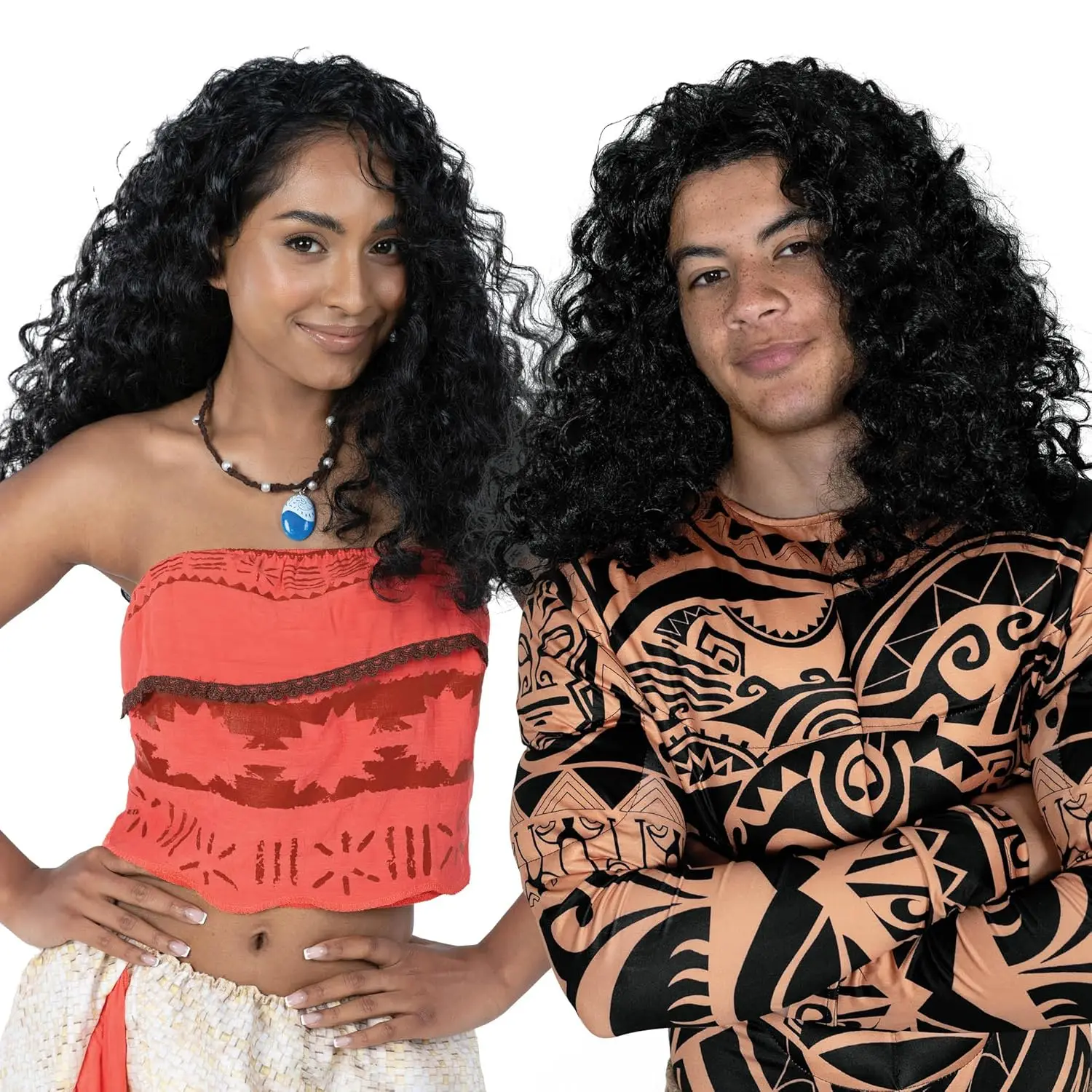 Polynesian Black Curly Cosplay Wig for Maui Role Play Long Curly Wig for Women Cosplay Wig Hair Synthetic Halloween Party Wigs