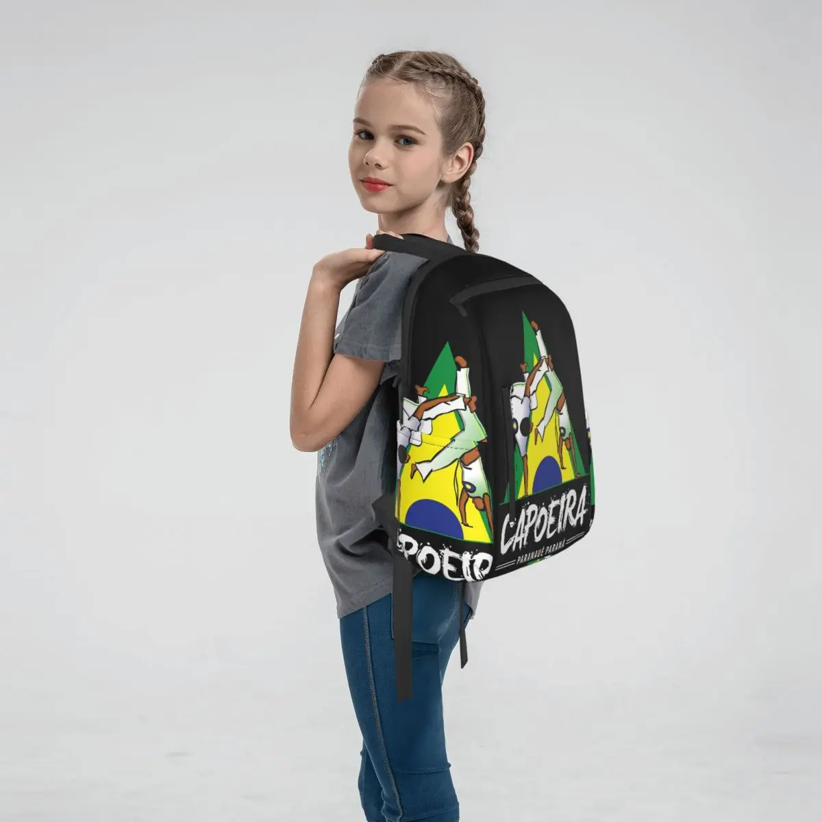 Capoeira Paranaue Backpack Large Capacity Boys Girls BookBag School Bag Shoulder Bags for Men Women