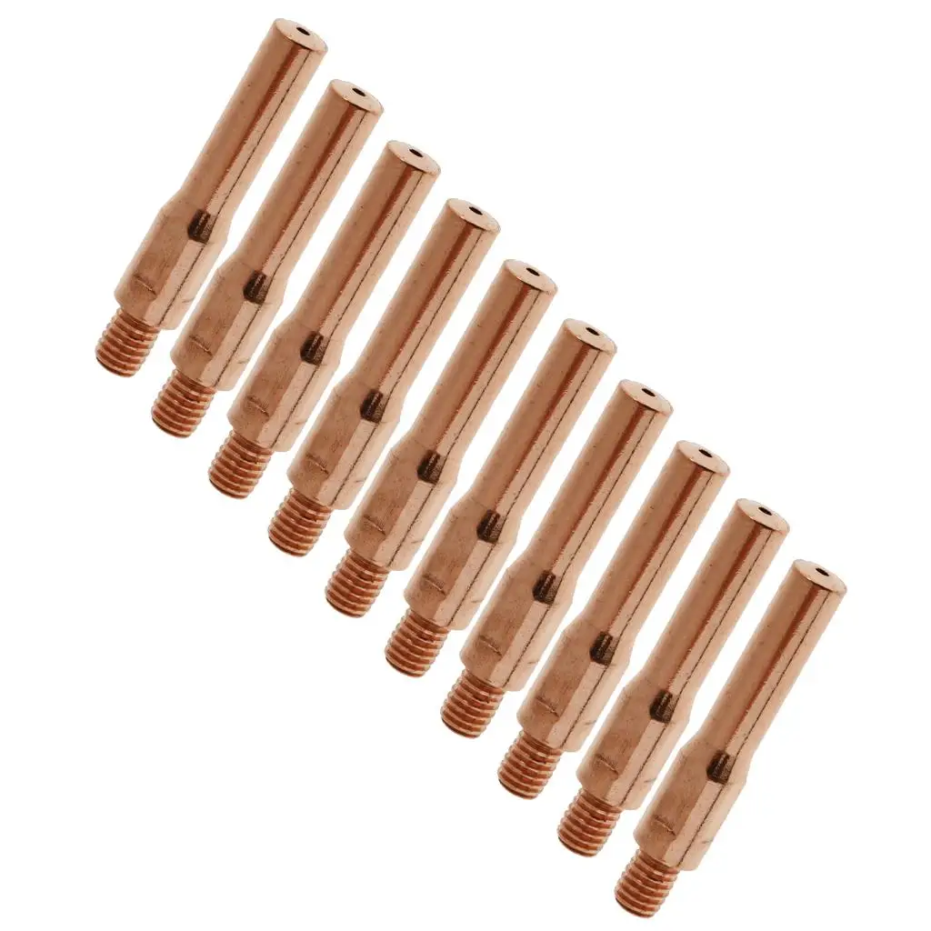 10 Pieces 45mm Welding Contact Thread Nozzle Tip for /MIG Gas Shielded Weld Torch