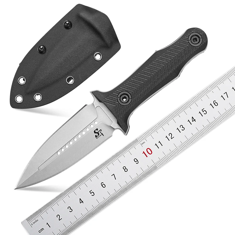

Sitivien ST13 Fixed Blade Knife K110 Stonewashed Steel Blade G10 Handle Full Tang Survival Knife for Outdoor EDC Camping Hunting