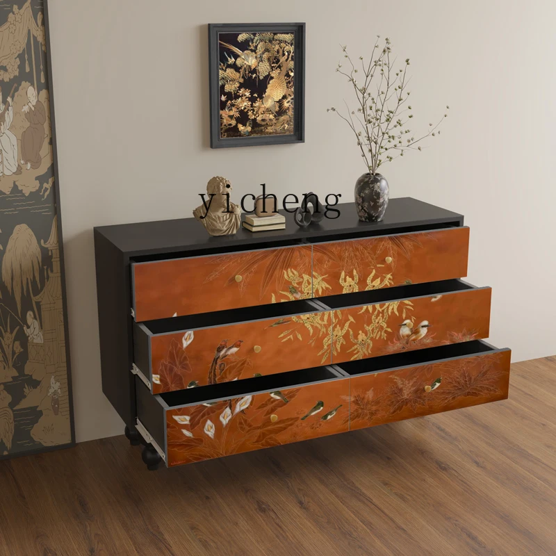 

FY1 Solid Wood Six-Drawer Bedroom Home Living Room Chest of Drawers Wall-Mounted Chest