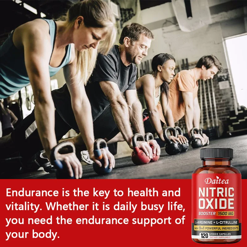 مكمل طاقة 1500 مجم، يدعم الاسترداد السريع، صحة القلب، نمو العضلات والدورة الدموية، 120 كبسولة، خالي من الغلوتين، غير وراثيًا